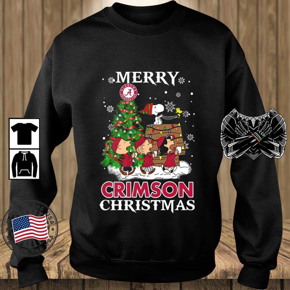 Snoopy And Friends Alabama Crimson Tide Merry Christmas sweatshirt