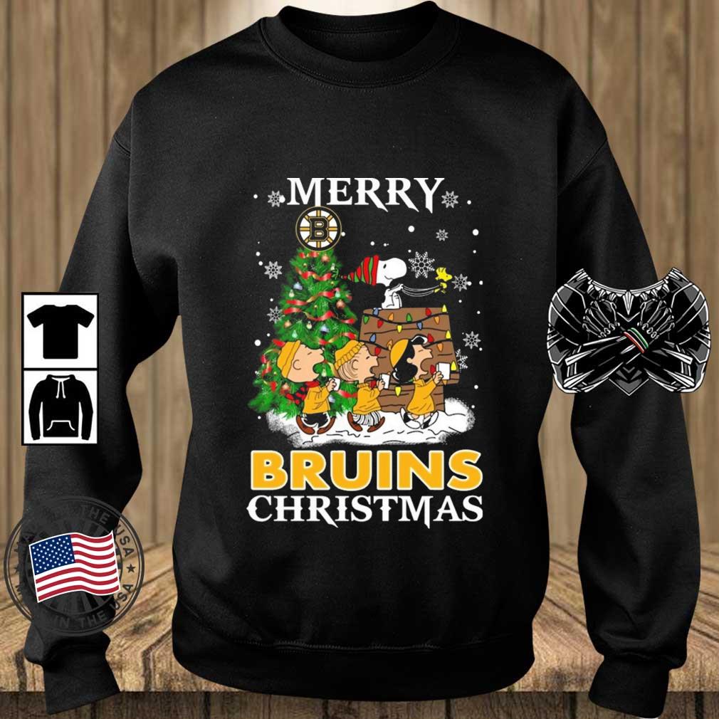 Snoopy And Friends Boston Bruins Merry Christmas sweatshirt
