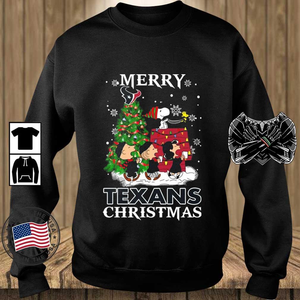 Snoopy And Friends Houston Texans Merry Christmas sweatshirt