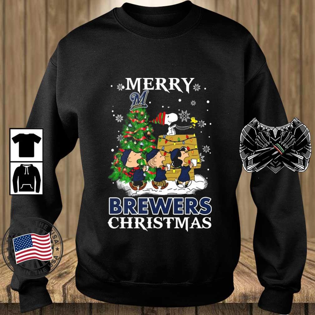 Snoopy And Friends Milwaukee Brewers Merry Christmas sweatshirt