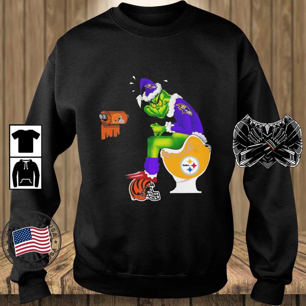 The Grinch Baltimore Ravens Toilet Paper Cleveland Browns Toilet Pittsburgh Steelers shirt