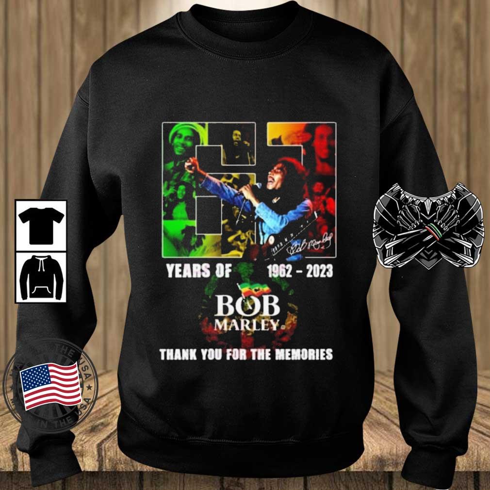 61 Years Of 1962-2023 Bob Marley Thank You For The Memories Signature Shirt