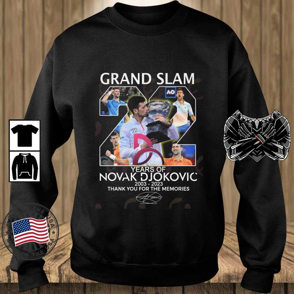 Grand Slam 22 Years Of Novak Djokovic 2003-2023 Thank You For The Memories Signature shirt