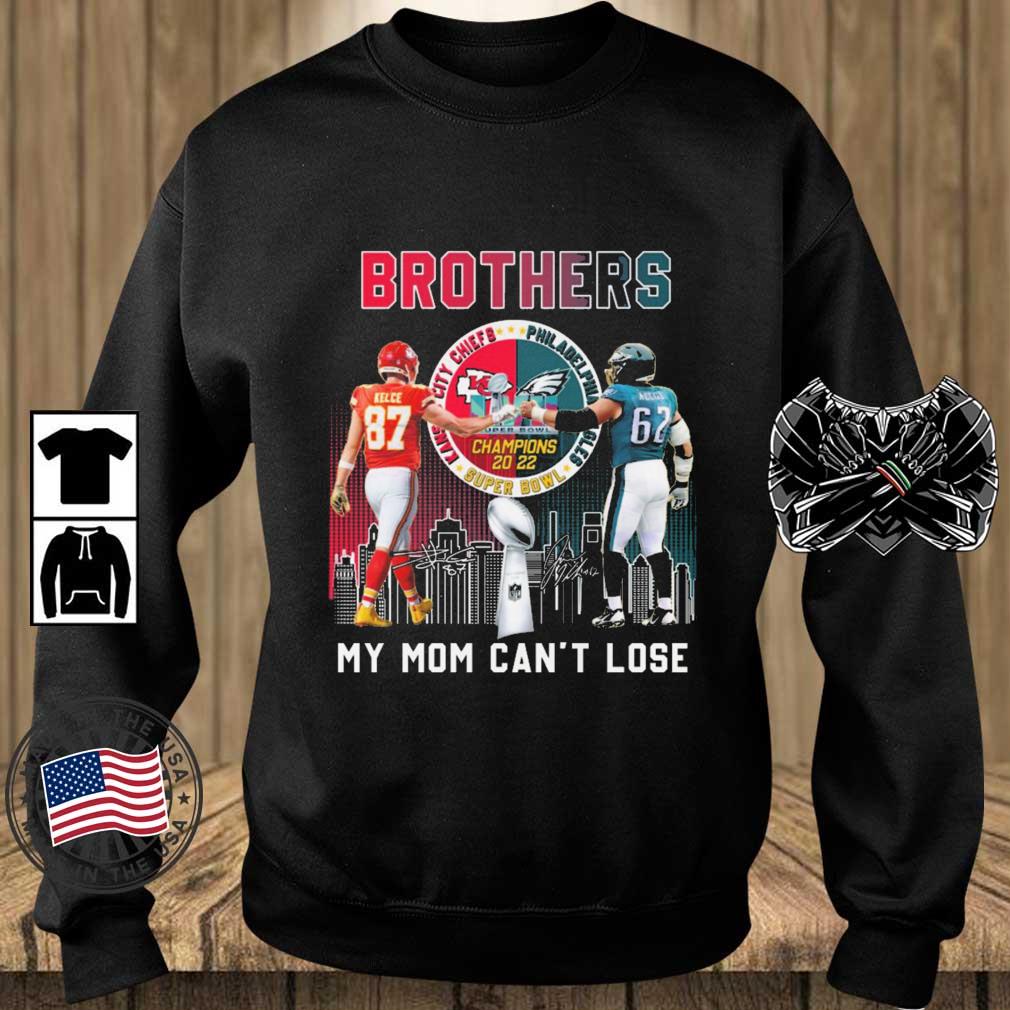 Kansas City Chiefs Vs Philadelphia Eagles Brothers My Mom Can't Lose Signatures shirt