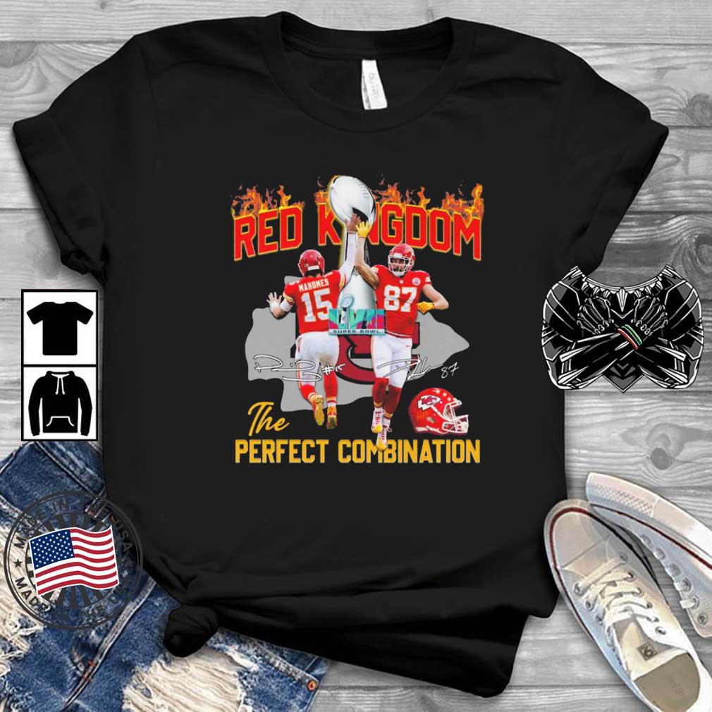 Patrick Mahomes And Travis Kelce Red Kingdom The Perfect Combination Signatures shirt
