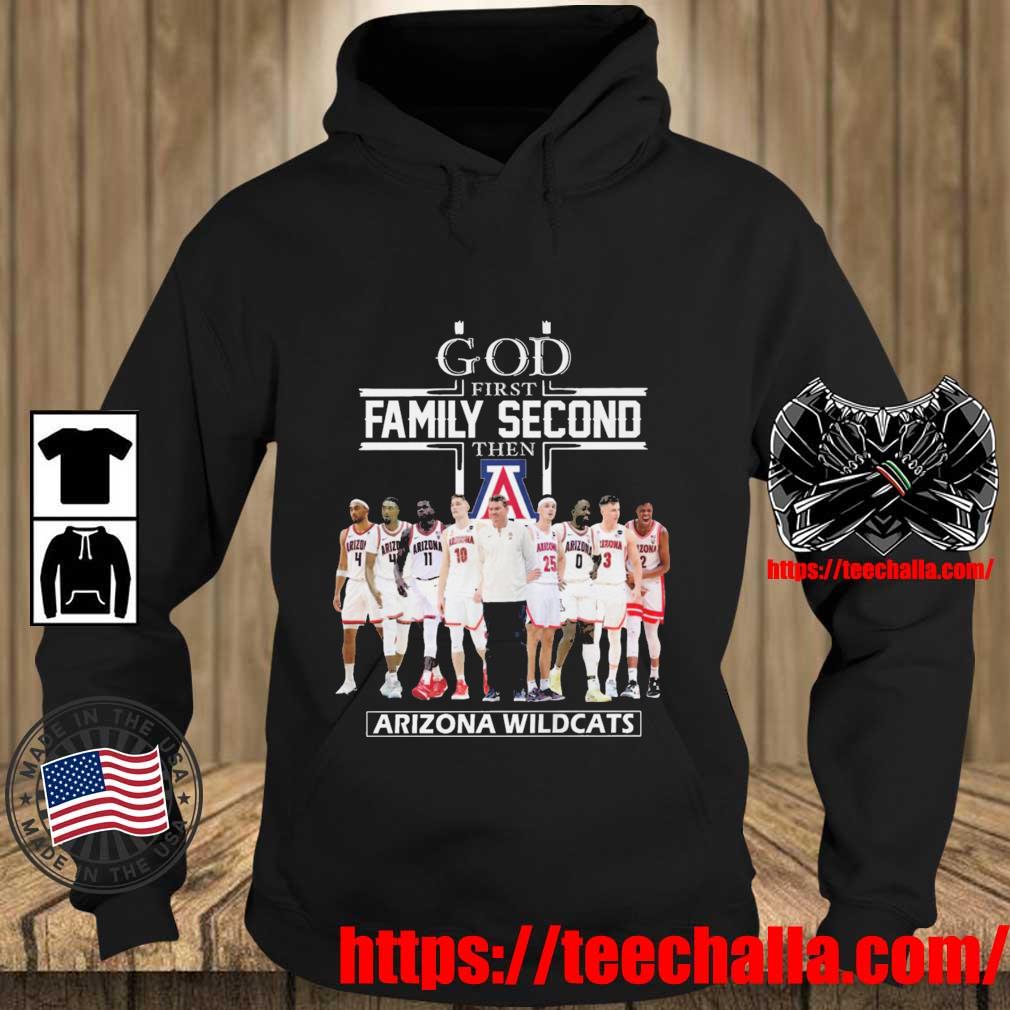 God First Family Second Then Arizona Wildcats Players 2023 s Teechalla hoodie den