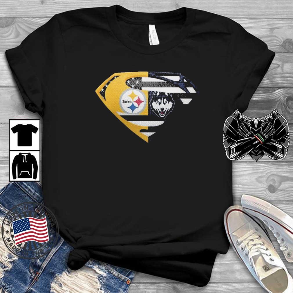 Pittsburgh Steelers UConn Huskies Superman shirt
