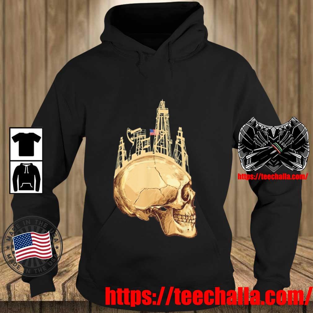 USA American Flag Oil Rig Oilfield Roughneck Skull Shirt Teechalla hoodie den