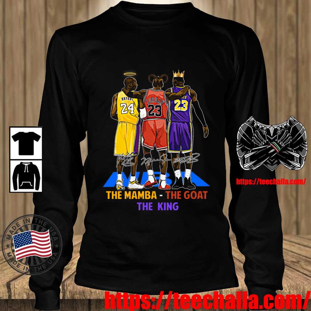 Stephen Curry Michael Jordan Kobe Bryant Lebron James The Mamba The Goat  The King Signatures shirt, hoodie, sweater, long sleeve and tank top