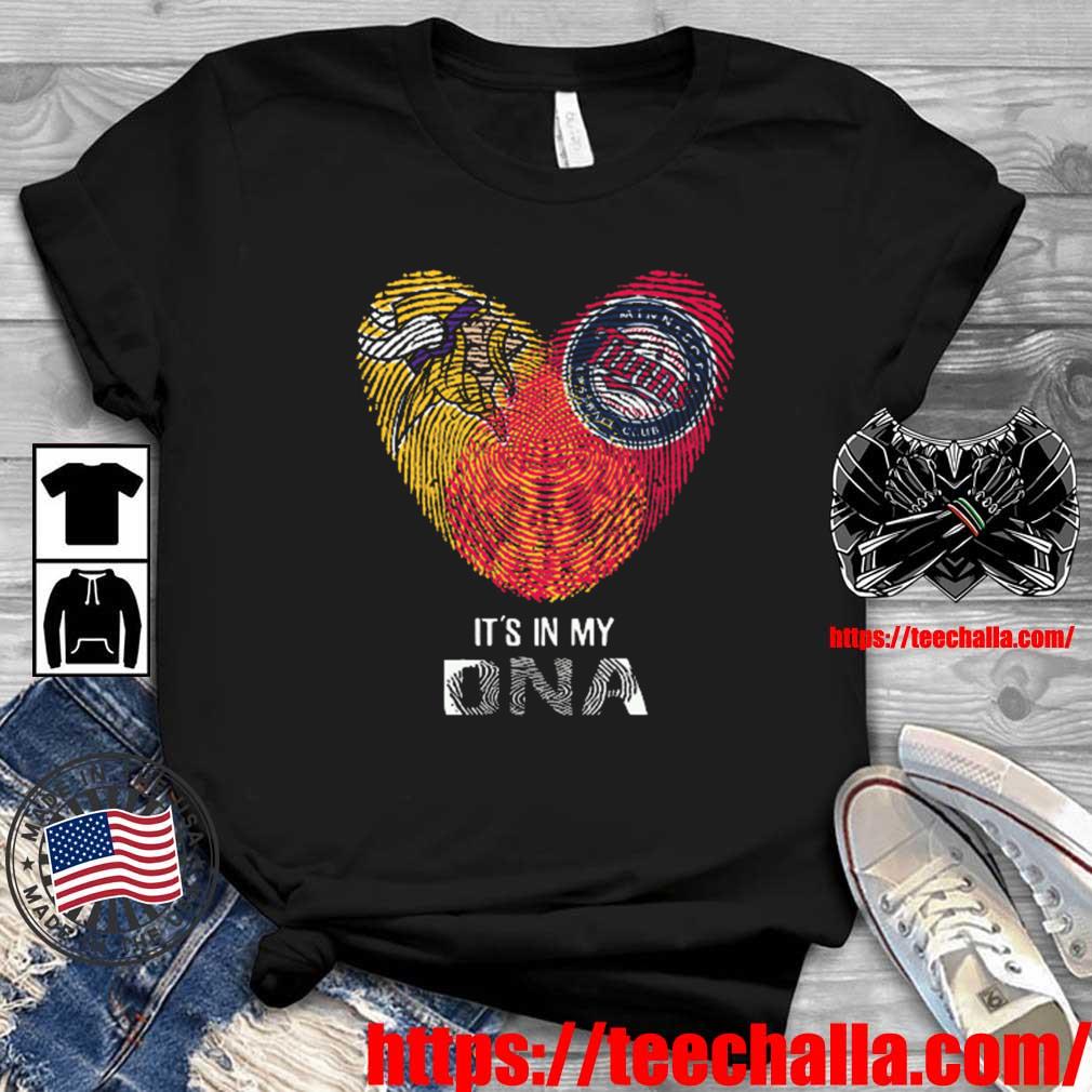 Original Minnesota Vikings And Minnesota Twins Heart It's In My DNA 2023 shirt