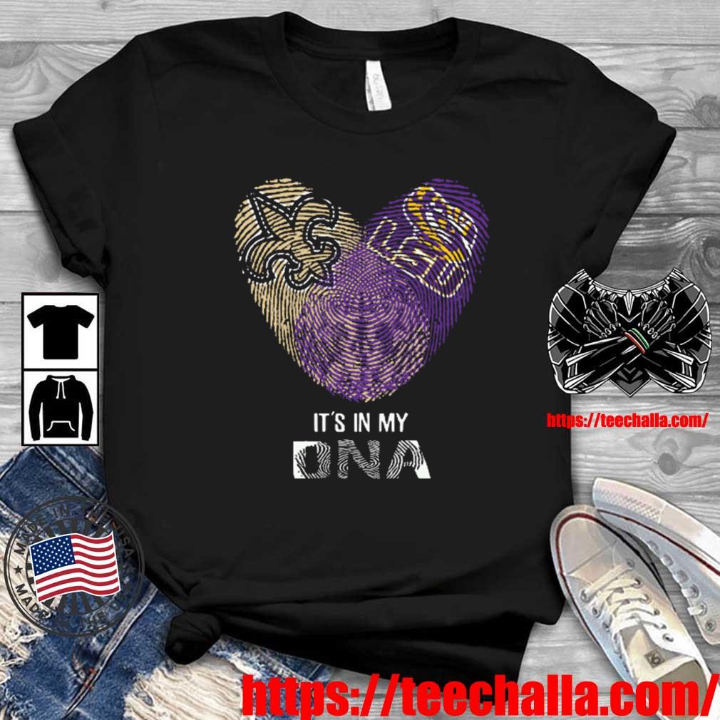 Original New Orleans Saints And LSU Tigers Heart It's In My DNA 2023 shirt